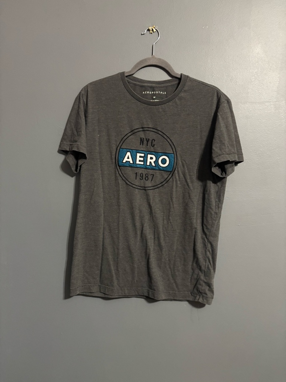 Aeropostale dark gray tee with logo size medium